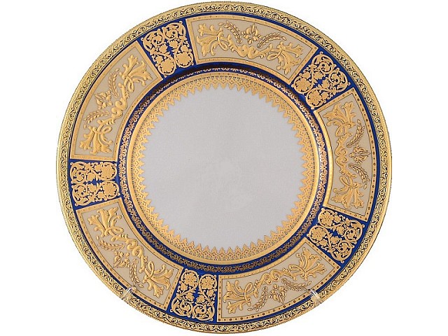 Набор тарелок 27 см Falkenporzellan Diadem Blue Creme Gold 6 шт