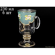 Набор кружек для воды 230 мл U-R фон Bohemia Crystal зеленый 6 шт