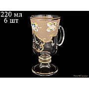 Набор кружек для воды 230 мл U-R фон Bohemia Crystal золото 6 шт