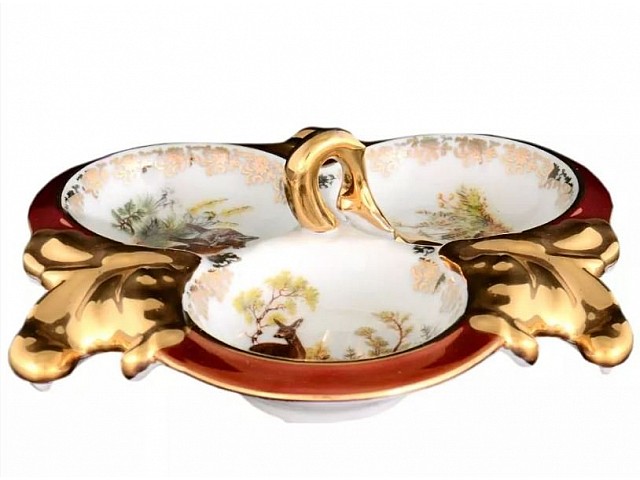 Менажница 18 см 3-я Охота красная Корона Queens Crown