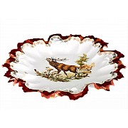 Блюдо фигурное круглое 35 см Охота красная Корона Queens Crown