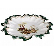 Блюдо фигурное круглое 35 см Охота зеленая Корона Queens Crown