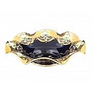 Фруктовница Веер 25 см Bohemia Лепка Синяя E-V