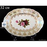 Блюдо овальное 32 см Офелия Роза перламутр MZ