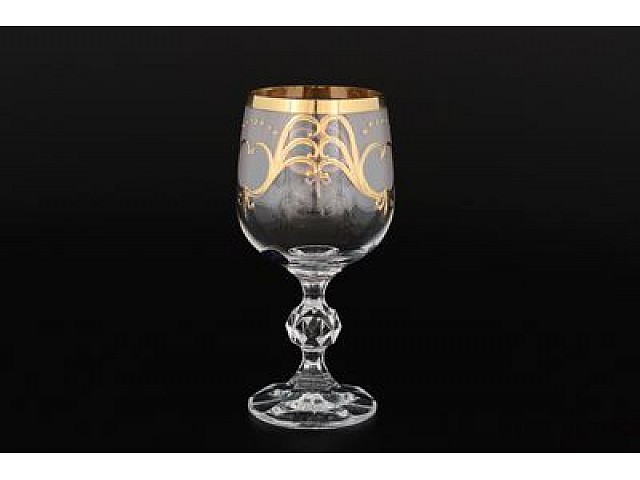 Набор бокалов для вина Bohemia Crystal Золотой узор 230 мл 6 штук