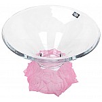 Фруктовница 35 см розовая Розы Bohemia Crystal