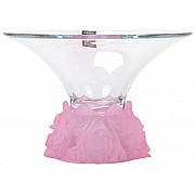 Фруктовница 35 см розовая Розы Bohemia Crystal