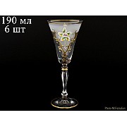 Набор бокалов для вина 190 мл Виктория белый фон K-A Bohemia 6 шт