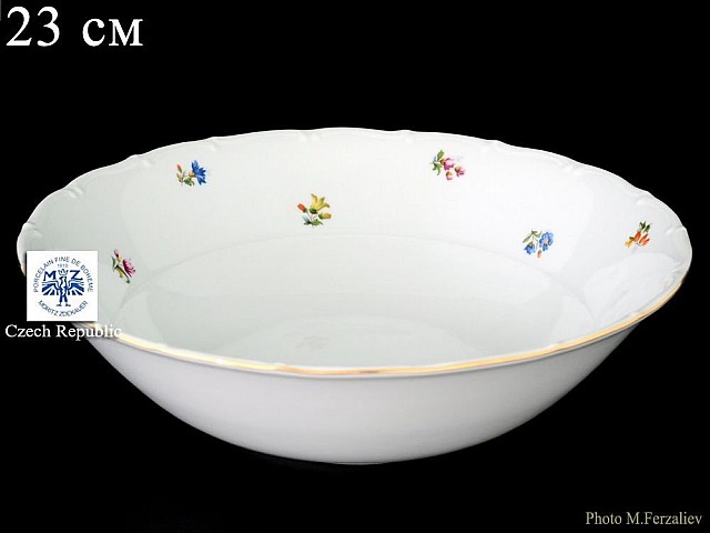 Салатник 23 см Офелия Мелкие цветы отводка золото MZ