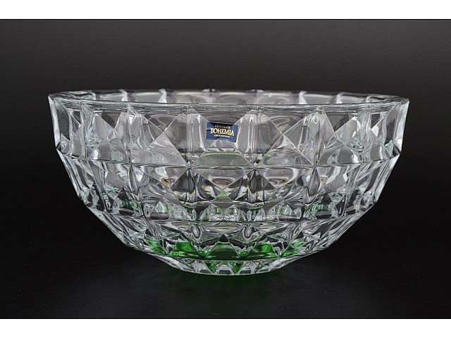Фруктовница Diamond Crystalite Bohemia зеленый 28 см