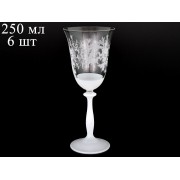 Набор бокалов для вина 250 мл Анжела Ледяной узор R-G Bohemia Crystal 6 шт