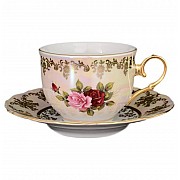 Набор чайных пар 250 мл Офелия Роза перламутр MZ (6 пар)