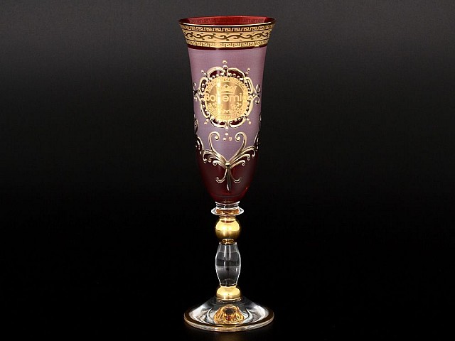 Набор фужеров для шампанского красная Версачи Грация B-G фон Bohemia