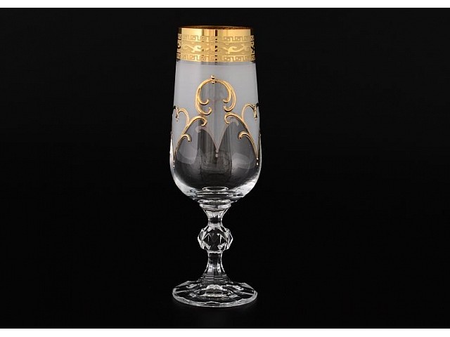 Набор фужеров для шампанского 180 мл Клаудия Версаче R-G фон Bohemia Crystal 6 шт