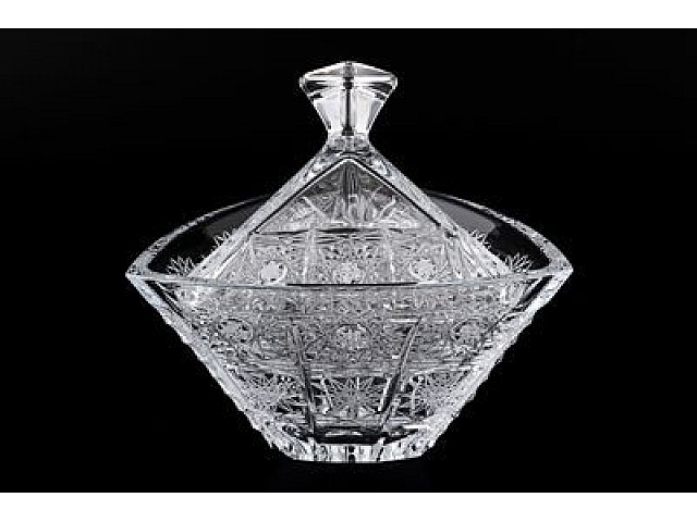 Конфетница с крышкой 18 см Хрусталь RG Bohemia