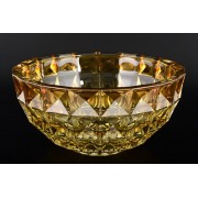 Фруктовница 28 см Diamond Crystalite Bohemia желтая