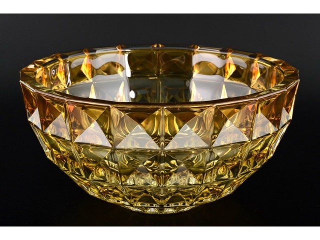 Фруктовница 28 см Diamond Crystalite Bohemia желтая