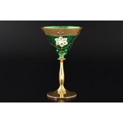 Набор бокалов для мартини Bohemia Crystal Лепка Зеленая U-R 6 шт