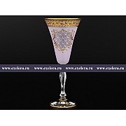 Набор бокалов для вина 230 мл Виктория Версаче Стразы R-G розовый фон Bohemia 6 шт