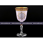 Набор бокалов для вина 220 мл Кристина Версаче Стразы R-G розовый фон Bohemia 6 шт