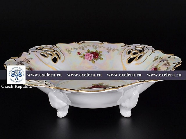 Фруктовница (Барбарина) 32 см Офелия Роза перламутр MZ