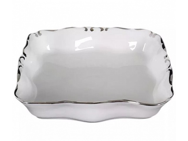 Салатник квадратный 23 см Платиновый узор Корона Queens Crown