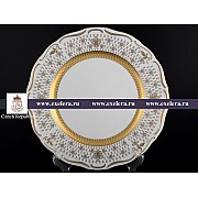 Блюдо круглое 30 см Мария Луиза Лилия Белая Carlsbad