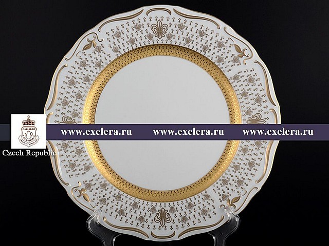 Блюдо круглое 30 см Мария Луиза Лилия Белая Carlsbad