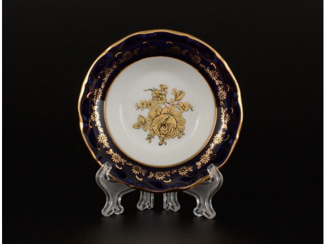 Набор розеток 11 см 6 шт Офелия Золотая роза Кобальт Мелкий узор MZ 6 шт