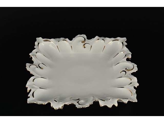 Блюдо фигурное квадратное 36 см Золотая полоса Корона Queens Crown