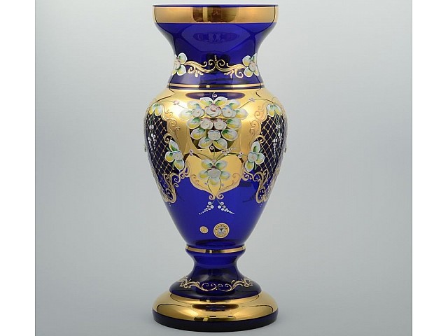 Ваза для цветов 43 см Bohemia Лепка Синяя E-V