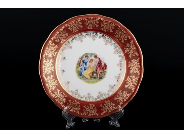 Набор тарелок 21 см Красная Мадонна Royal Czech Porcelain 6 шт