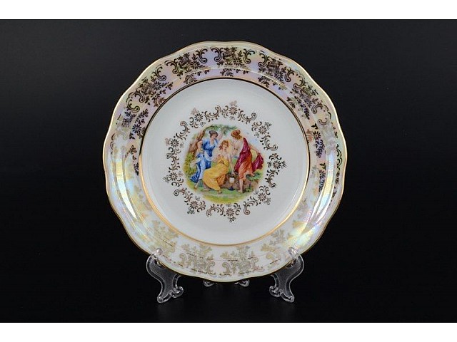 Набор тарелок 19 см Мадонна Перламутр Royal Czech Porcelain 6 шт