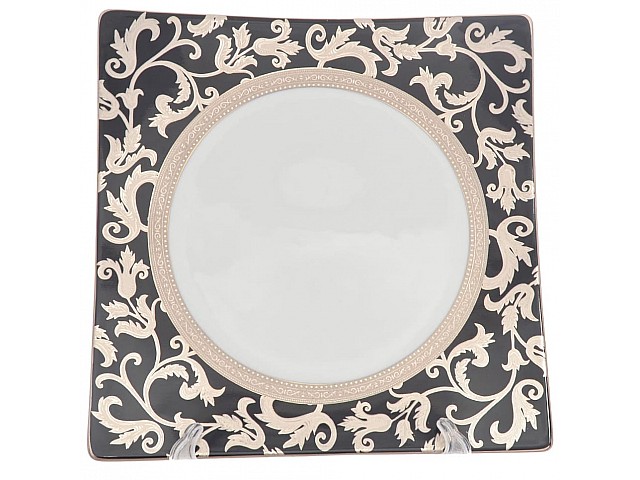 Набор тарелок Falkenporzellan Tosca Black Platin Gold 27 см