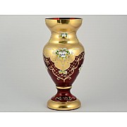 Ваза для цветов Лепка Красная B-L Bohemia Crystal на ножке 35 см