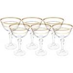 Набор бокалов для мартини 180 мл Кристина Золотой лист V-D Bohemia Crystal