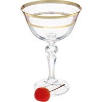 Набор бокалов для мартини 180 мл Кристина Золотой лист V-D Bohemia Crystal