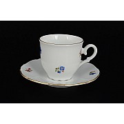 Набор кофейных пар 110 мл Офелия Мелкие цветы отводка золото MZ (6 пар)