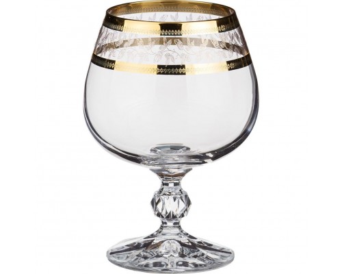 Набор бокалов для бренди 250 мл Золотой Лист V-D Bohemia Crystal