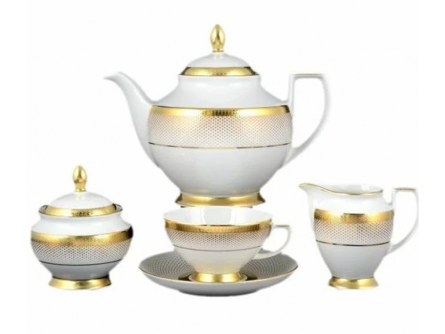 Чайный сервиз Rio white gold Falkenporzellan на 6 персон