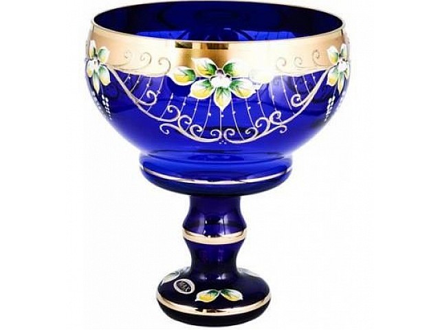 Фруктовница Лепка синяя Star Crystal 26 см 23645