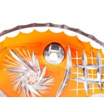 Тарелка на ножках оранжевый 18 см Цветной хрусталь Bohemia