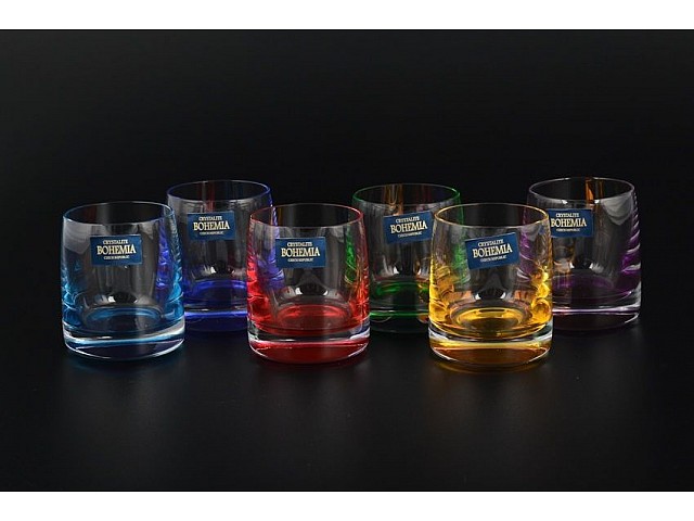 Набор разноцветных стопок для водки Идеал Арлекино Bohemia Crystal 60 мл