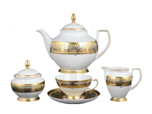 Чайный сервиз Arabesq Greenshadow Gold Falkenporzellan на 6 персон