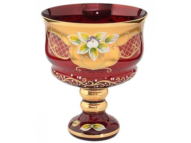 Конфетница 16 см Лепка красная Star Crystal 24941