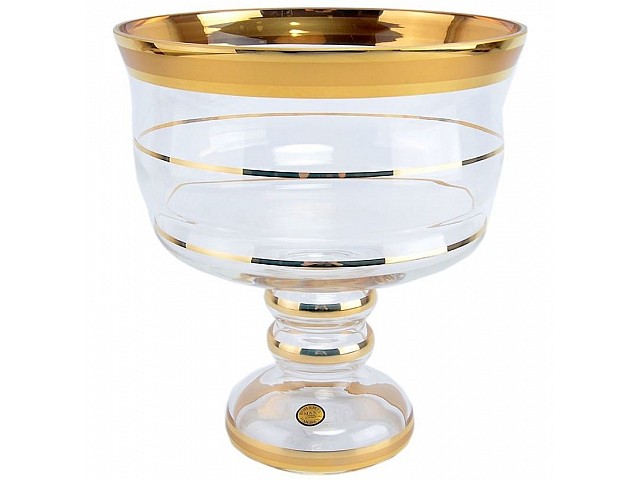 Конфетница 20 см Star Crystal отводка золото 28081