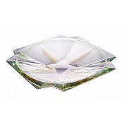 Фруктовница плоская зеленая Bohemia Gold Metropolitan 33 см