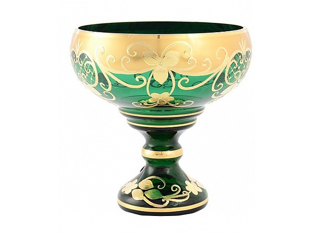 Конфетница Лепка зеленая Star Crystal 20 см 32763