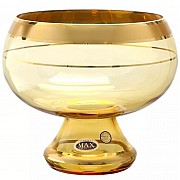 Конфетница на ножке 20 см Star Crystal желтая 33274