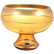 Конфетница Лепка янтарная Star Crystal 26 см 33275